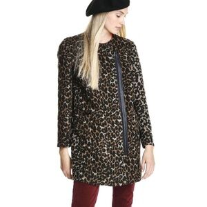 Joe Fresh Leopard Print Coat with Black Accents